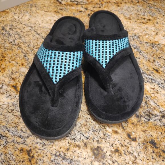 Brookstone Black Flip Flops Size M Women's Comfort Sandals - Picture 7 of 11